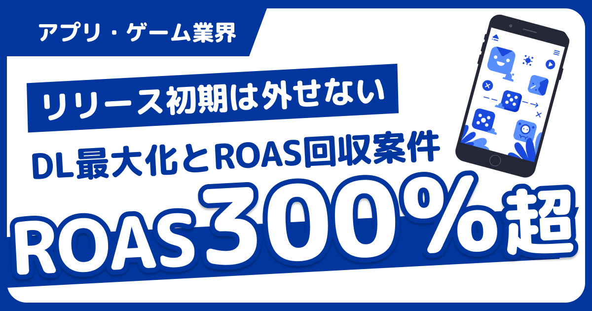 ゲームアプリのプロモーション、ROAS300％達成！