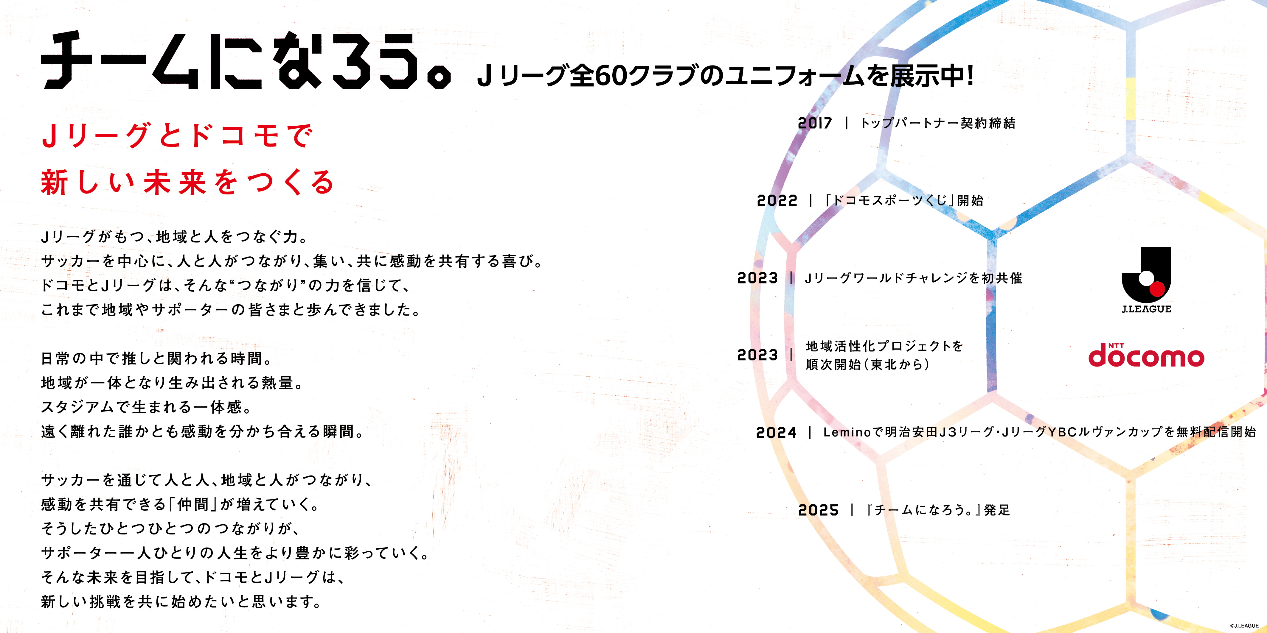 「チームになろう。」Ｊリーグ ユニフォーム展示